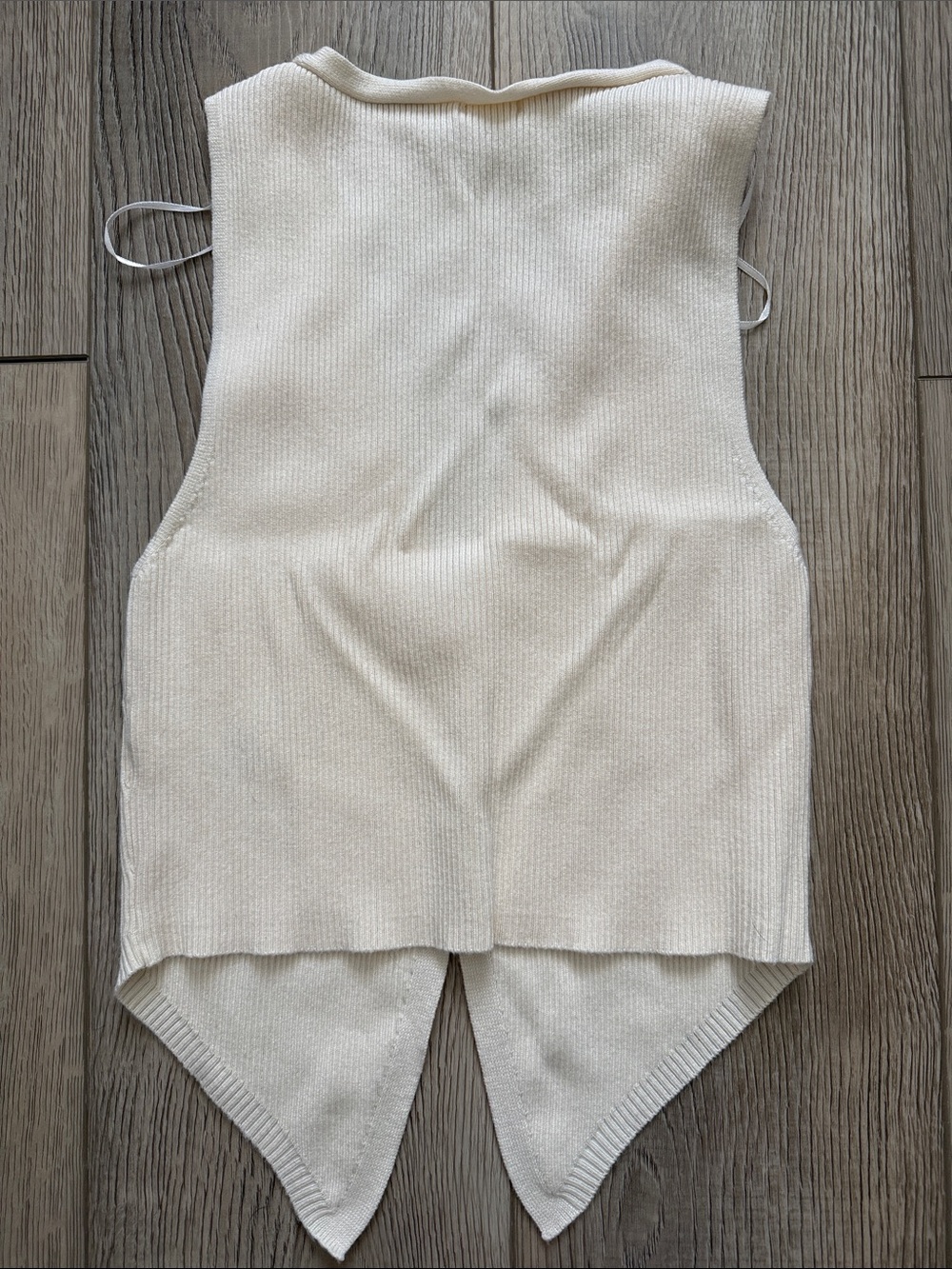 Garage Cream Ribbed Button-Front Knit Vest - Picture 3 of 3